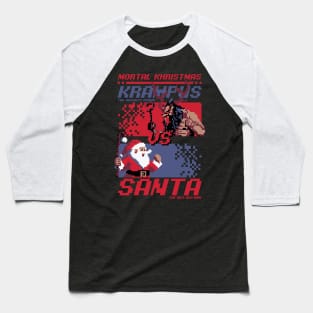 Christmas Fight - Pixel Santa vs Krampus Baseball T-Shirt